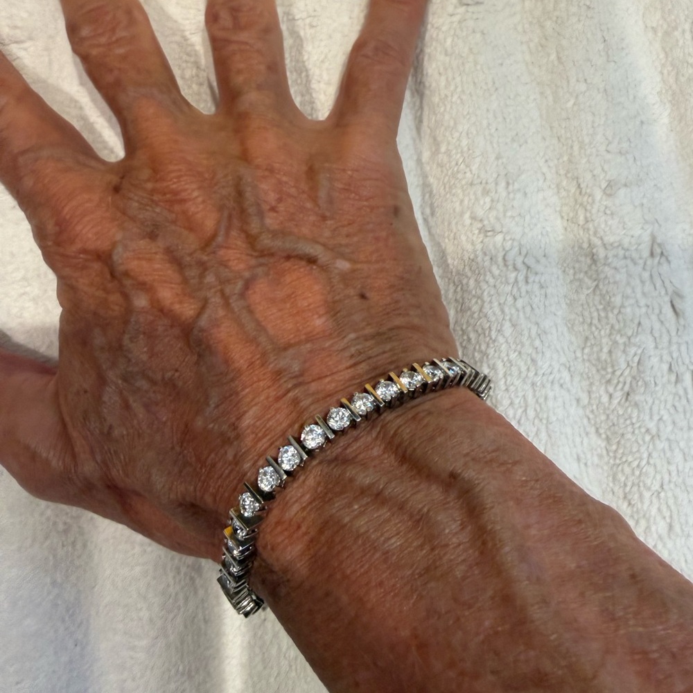 Nordstrom Sterling Silver Tennis Bracelet with Cubic Zirconia- Women's Jewelry